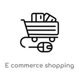 outline e commerce shopping cart tool vector icon. isolated black simple line element illustration from commerce concept. editable royalty free illustration outline e commerce shopping cart tool vector icon. isolated black simple line element illustration from commerce concept. editable royalty free illustration