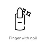 outline finger with nail vector icon. isolated black simple line element illustration from beauty concept. editable vector stroke vector illustration outline finger with nail vector icon. isolated black simple line element illustration from beauty concept. editable vector stroke vector illustration