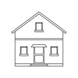 Outline front view house home stock illustration Outline front view house home stock illustration