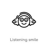 outline listening smile vector icon. isolated black simple line element illustration from music concept. editable vector stroke royalty free illustration outline listening smile vector icon. isolated black simple line element illustration from music concept. editable vector stroke royalty free illustration