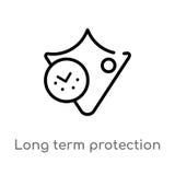 outline long term protection vector icon. isolated black simple line element illustration from insurance concept. editable vector royalty free illustration outline long term protection vector icon. isolated black simple line element illustration from insurance concept. editable vector royalty free illustration