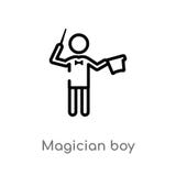 outline magician boy vector icon. isolated black simple line element illustration from people concept. editable vector stroke royalty free illustration outline magician boy vector icon. isolated black simple line element illustration from people concept. editable vector stroke royalty free illustration