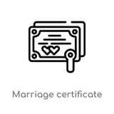 outline marriage certificate vector icon. isolated black simple line element illustration from security concept. editable vector stock illustration outline marriage certificate vector icon. isolated black simple line element illustration from security concept. editable vector stock illustration