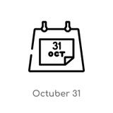 outline octuber 31 vector icon. isolated black simple line element illustration from user interface concept. editable vector stock illustration outline octuber 31 vector icon. isolated black simple line element illustration from user interface concept. editable vector stock illustration