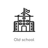 outline old school vector icon. isolated black simple line element illustration from education concept. editable vector stroke old vector illustration outline old school vector icon. isolated black simple line element illustration from education concept. editable vector stroke old vector illustration
