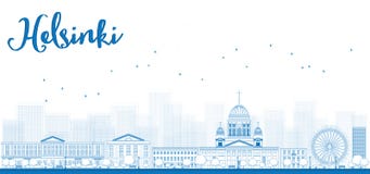 Outline Panorama of Old Town in Helsinki, Finland Royalty Free Stock Photography Outline Panorama of Old Town in Helsinki, Finland Royalty Free Stock Photography