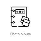 outline photo album vector icon. isolated black simple line element illustration from user interface concept. editable vector vector illustration outline photo album vector icon. isolated black simple line element illustration from user interface concept. editable vector vector illustration