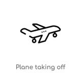 outline plane taking off vector icon. isolated black simple line element illustration from transport concept. editable vector vector illustration outline plane taking off vector icon. isolated black simple line element illustration from transport concept. editable vector vector illustration