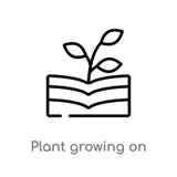 outline plant growing on book vector icon. isolated black simple line element illustration from nature concept. editable vector vector illustration outline plant growing on book vector icon. isolated black simple line element illustration from nature concept. editable vector vector illustration
