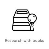 outline research with books vector icon. isolated black simple line element illustration from education concept. editable vector royalty free illustration outline research with books vector icon. isolated black simple line element illustration from education concept. editable vector royalty free illustration
