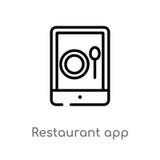 outline restaurant app vector icon. isolated black simple line element illustration from computer concept. editable vector stroke royalty free illustration outline restaurant app vector icon. isolated black simple line element illustration from computer concept. editable vector stroke royalty free illustration