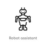 outline robot assistant vector icon. isolated black simple line element illustration from artificial intellegence concept. stock illustration outline robot assistant vector icon. isolated black simple line element illustration from artificial intellegence concept. stock illustration