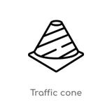outline traffic cone vector icon. isolated black simple line element illustration from tools concept. editable vector stroke vector illustration outline traffic cone vector icon. isolated black simple line element illustration from tools concept. editable vector stroke vector illustration