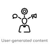 outline user-generated content vector icon. isolated black simple line element illustration from technology concept. editable stock illustration outline user-generated content vector icon. isolated black simple line element illustration from technology concept. editable stock illustration