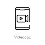outline videocall vector icon. isolated black simple line element illustration from mobile app concept. editable vector stroke vector illustration outline videocall vector icon. isolated black simple line element illustration from mobile app concept. editable vector stroke vector illustration
