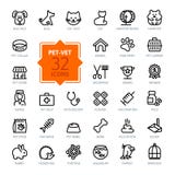Outline Web Icon Set - Pet, Vet, Pet Shop, Types Of Pets Stock Photos Outline Web Icon Set - Pet, Vet, Pet Shop, Types Of Pets Stock Photos