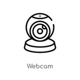 outline webcam vector icon. isolated black simple line element illustration from blogger and influencer concept. editable vector vector illustration outline webcam vector icon. isolated black simple line element illustration from blogger and influencer concept. editable vector vector illustration