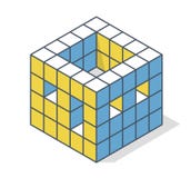 Outlined Minimalistic Block Shape Like Building. Vector Cube Shape Evoking The Rough Construction Of House Royalty Free Stock Images Outlined Minimalistic Block Shape Like Building. Vector Cube Shape Evoking The Rough Construction Of House Royalty Free Stock Images