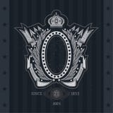 Ovaal Kader tussen Laurel Wreath, Pijlen en Windend Lint royalty-vrije illustratie Ovaal Kader tussen Laurel Wreath, Pijlen en Windend Lint royalty-vrije illustratie