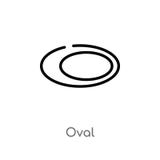 ovale Vektorikone des Entwurfs lokalisiertes schwarzes einfaches Linienelementillustration von der geometrischen Zahl Konzept Edi stock abbildung ovale Vektorikone des Entwurfs lokalisiertes schwarzes einfaches Linienelementillustration von der geometrischen Zahl Konzept Edi stock abbildung