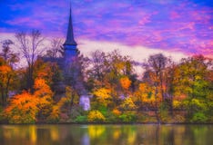 Overfiltered Fog In Autumn Landscape From Herastrau Park Royalty Free Stock Images Overfiltered Fog In Autumn Landscape From Herastrau Park Royalty Free Stock Images
