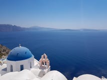 Church in Santorini and the open sea royalty free stock image Church in Santorini and the open sea royalty free stock image