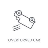 Overturned car linear icon. Modern outline Overturned car logo c royalty free illustration Overturned car linear icon. Modern outline Overturned car logo c royalty free illustration