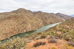 Overview of Salt River at Apache trail scenic drive, Arizona Royalty Free Stock Image Overview of Salt River at Apache trail scenic drive, Arizona Royalty Free Stock Image