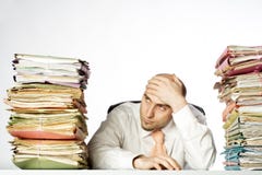 Overwhelmed Businessman Royalty Free Stock Images Overwhelmed Businessman Royalty Free Stock Images