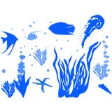 Overzeese kwallen Vissenaquarium stock illustratie Overzeese kwallen Vissenaquarium stock illustratie