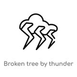 overzicht gebroken boom door donder vectorpictogram r editable stock illustratie overzicht gebroken boom door donder vectorpictogram r editable stock illustratie
