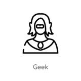 overzichts geek vectorpictogram de ge?soleerde zwarte eenvoudige illustratie van het lijnelement van baan profiteert concept edit vector illustratie overzichts geek vectorpictogram de ge?soleerde zwarte eenvoudige illustratie van het lijnelement van baan profiteert concept edit vector illustratie