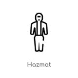 overzichts hazmat vectorpictogram de ge?soleerde zwarte eenvoudige illustratie van het lijnelement van manierconcept editable vec stock illustratie overzichts hazmat vectorpictogram de ge?soleerde zwarte eenvoudige illustratie van het lijnelement van manierconcept editable vec stock illustratie