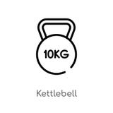 overzichts kettlebell vectorpictogram de geïsoleerde zwarte eenvoudige illustratie van het lijnelement van gezondheidsconcept Edi royalty-vrije illustratie overzichts kettlebell vectorpictogram de geïsoleerde zwarte eenvoudige illustratie van het lijnelement van gezondheidsconcept Edi royalty-vrije illustratie