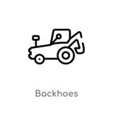 overzichtsbackhoes vectorpictogram de ge?soleerde zwarte eenvoudige illustratie van het lijnelement van bouwconcept Editable vect stock illustratie overzichtsbackhoes vectorpictogram de ge?soleerde zwarte eenvoudige illustratie van het lijnelement van bouwconcept Editable vect stock illustratie