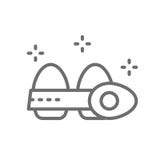 Ovos na linha ícone da caixa de cartão ilustração stock Ovos na linha ícone da caixa de cartão ilustração stock