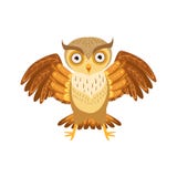Owl Cute Cartoon Character Emoji arrabbiato con Forest Bird Showing Human Emotions e comportamento illustrazione di stock Owl Cute Cartoon Character Emoji arrabbiato con Forest Bird Showing Human Emotions e comportamento illustrazione di stock