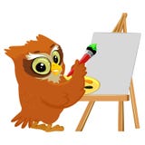 Owl Painting sur une toile vide illustration de vecteur Owl Painting sur une toile vide illustration de vecteur