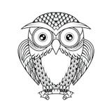 Cute Retro Style Owl Sitting On Branch Stock Image - Image: 29899181