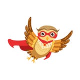 Owl Superhero Cute Cartoon Character Emoji con Forest Bird Showing Human Emotions e comportamento royalty illustrazione gratis Owl Superhero Cute Cartoon Character Emoji con Forest Bird Showing Human Emotions e comportamento royalty illustrazione gratis