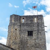 Oxford-Schloss und -flagge lizenzfreie stockfotos Oxford-Schloss und -flagge lizenzfreie stockfotos