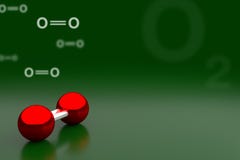Oxygen or O2 Molecule Background, 3D Rendering royalty free illustration Oxygen or O2 Molecule Background, 3D Rendering royalty free illustration
