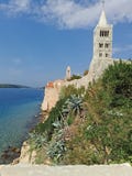 Ozean von Coratia, nette Kirche lizenzfreies stockfoto Ozean von Coratia, nette Kirche lizenzfreies stockfoto