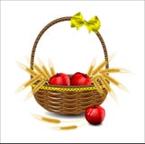 Oídos del trigo y manzanas rojas libre illustration Oídos del trigo y manzanas rojas libre illustration