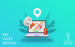 We have moved vector illustration concept. royalty free illustration We have moved vector illustration concept. royalty free illustration