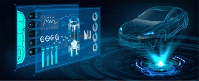 Car service in the style of HUD royalty free illustration Car service in the style of HUD royalty free illustration