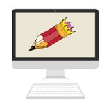 Ołówek na ekranie royalty ilustracja Ołówek na ekranie royalty ilustracja