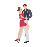 Paar van elegant geklede jongen en meisjes het dansen salsa Jonge dansers die mooie Latijns-Amerikaanse dans op stadium uitvoeren vector illustratie Paar van elegant geklede jongen en meisjes het dansen salsa Jonge dansers die mooie Latijns-Amerikaanse dans op stadium uitvoeren vector illustratie