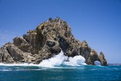 Pacific waves breaking on Arch of Cabo San Lucas, Baha California Sur, Mexico royalty free stock image Pacific waves breaking on Arch of Cabo San Lucas, Baha California Sur, Mexico royalty free stock image