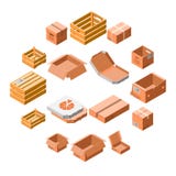 Packing box icon set, isometric 3d style vector illustration Packing box icon set, isometric 3d style vector illustration